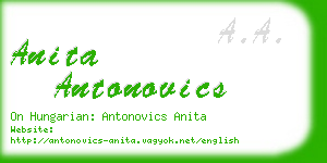 anita antonovics business card